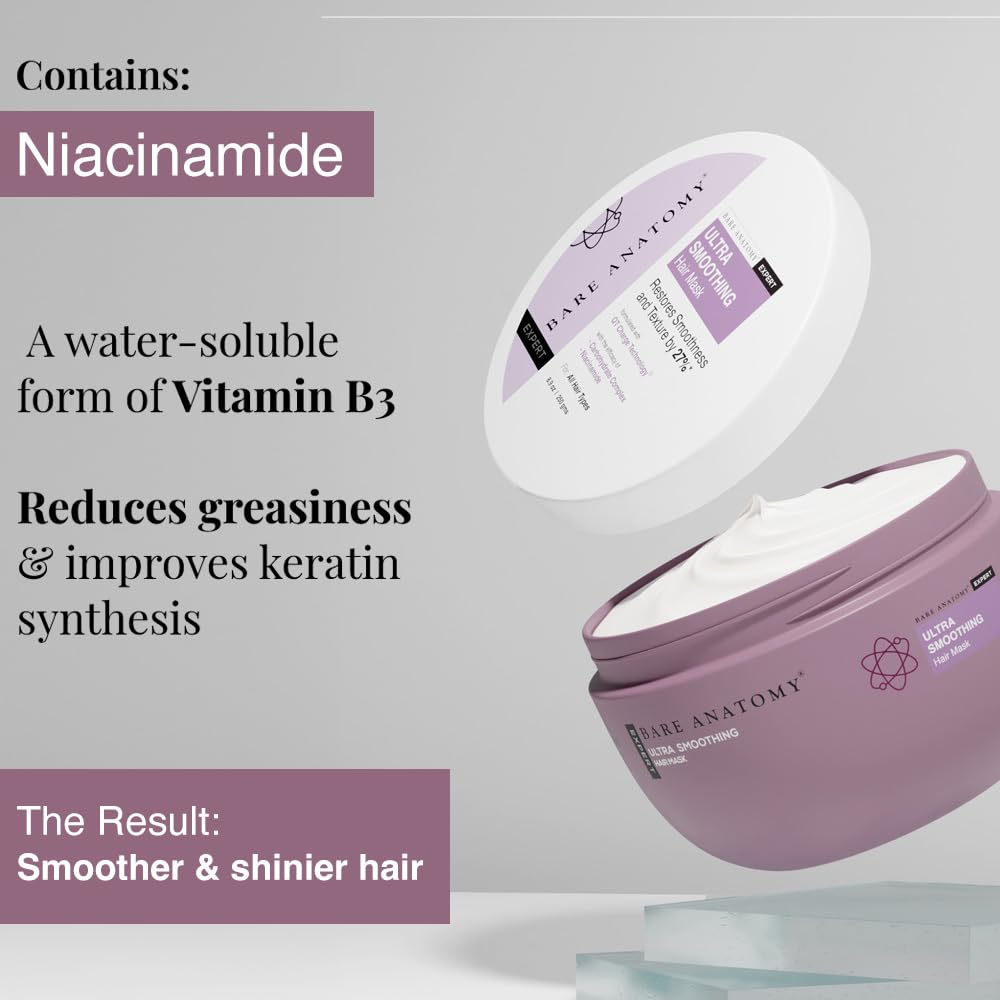 Bare Anatomy anti-dehydration effect shown on a hydrated hair strand.