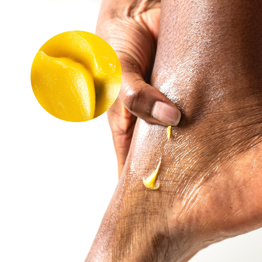 Bare August shea-mango butter blend in formula for hydration