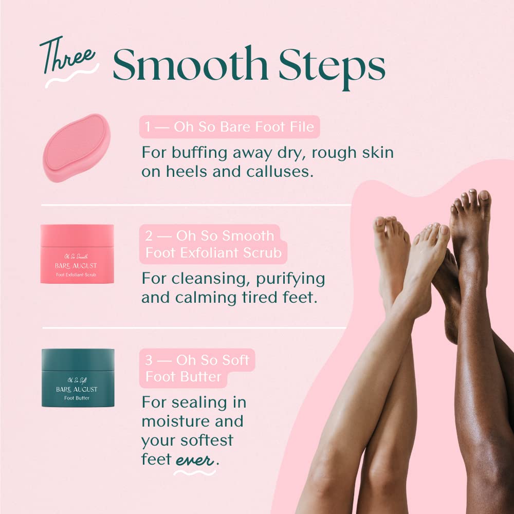 Bare August foot file with an ergonomic grip for secure, hygienic handling.