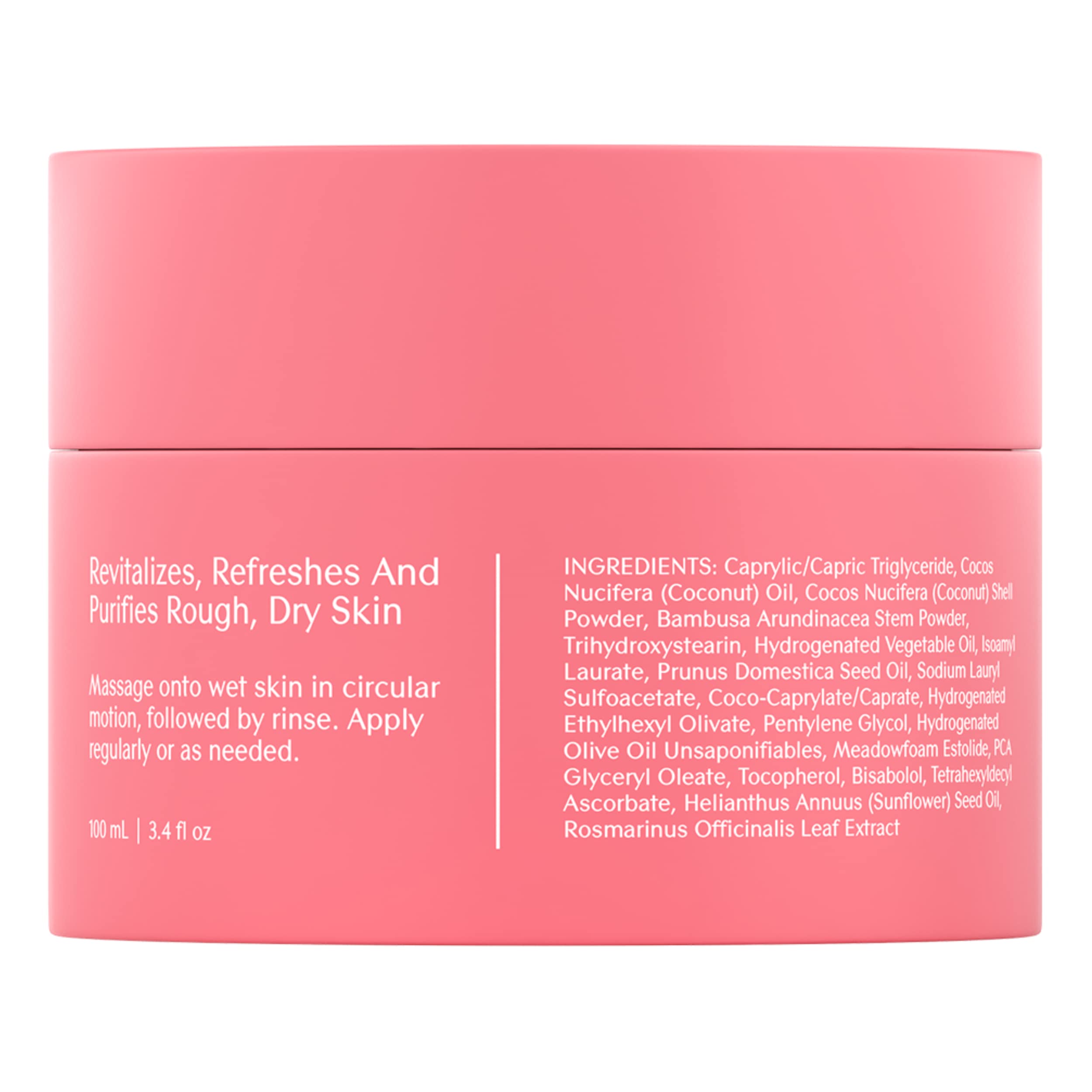 Applying Bare August Foot Scrub in circular motions on feet.
