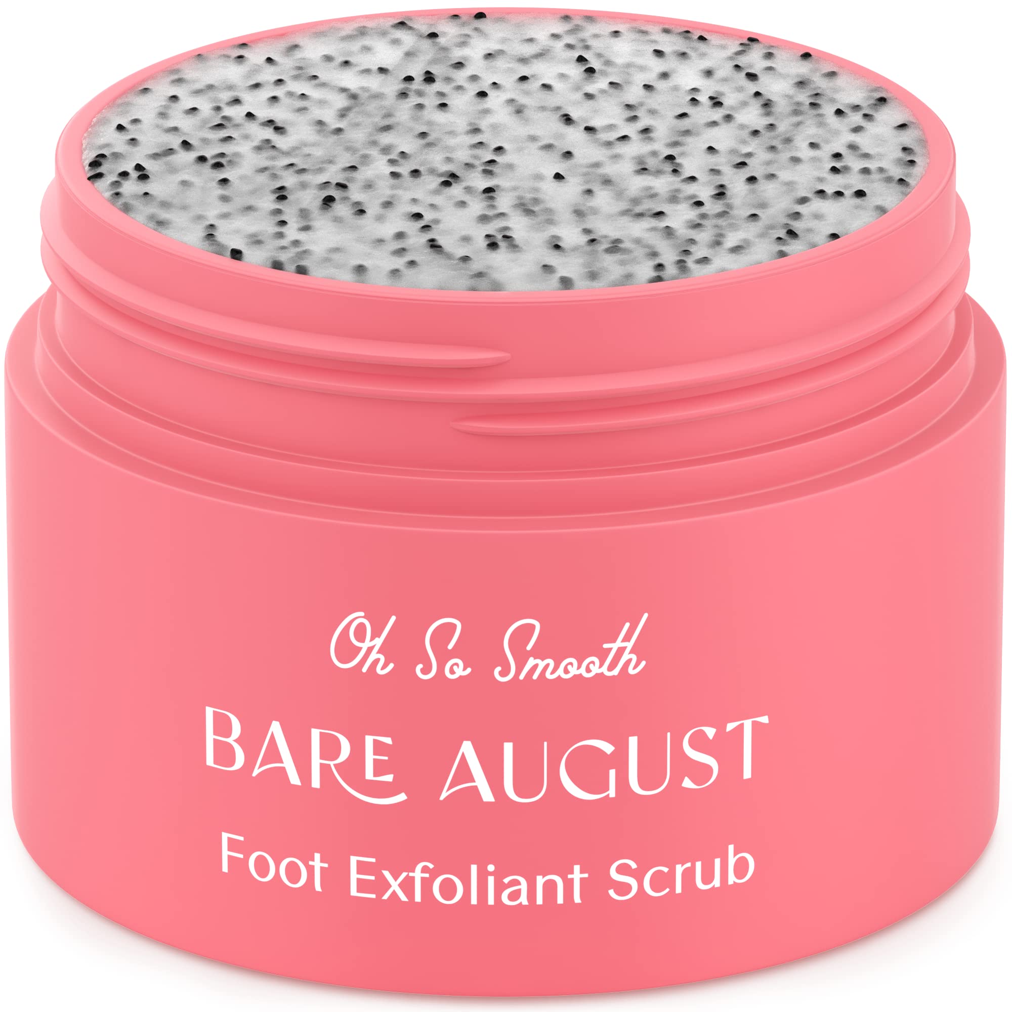 Bare August Foot Scrub texture close up reveals exfoliating particles at work.