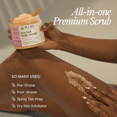 Close-up of exfoliating particles in Bare Botanics scrub for smoother skin
