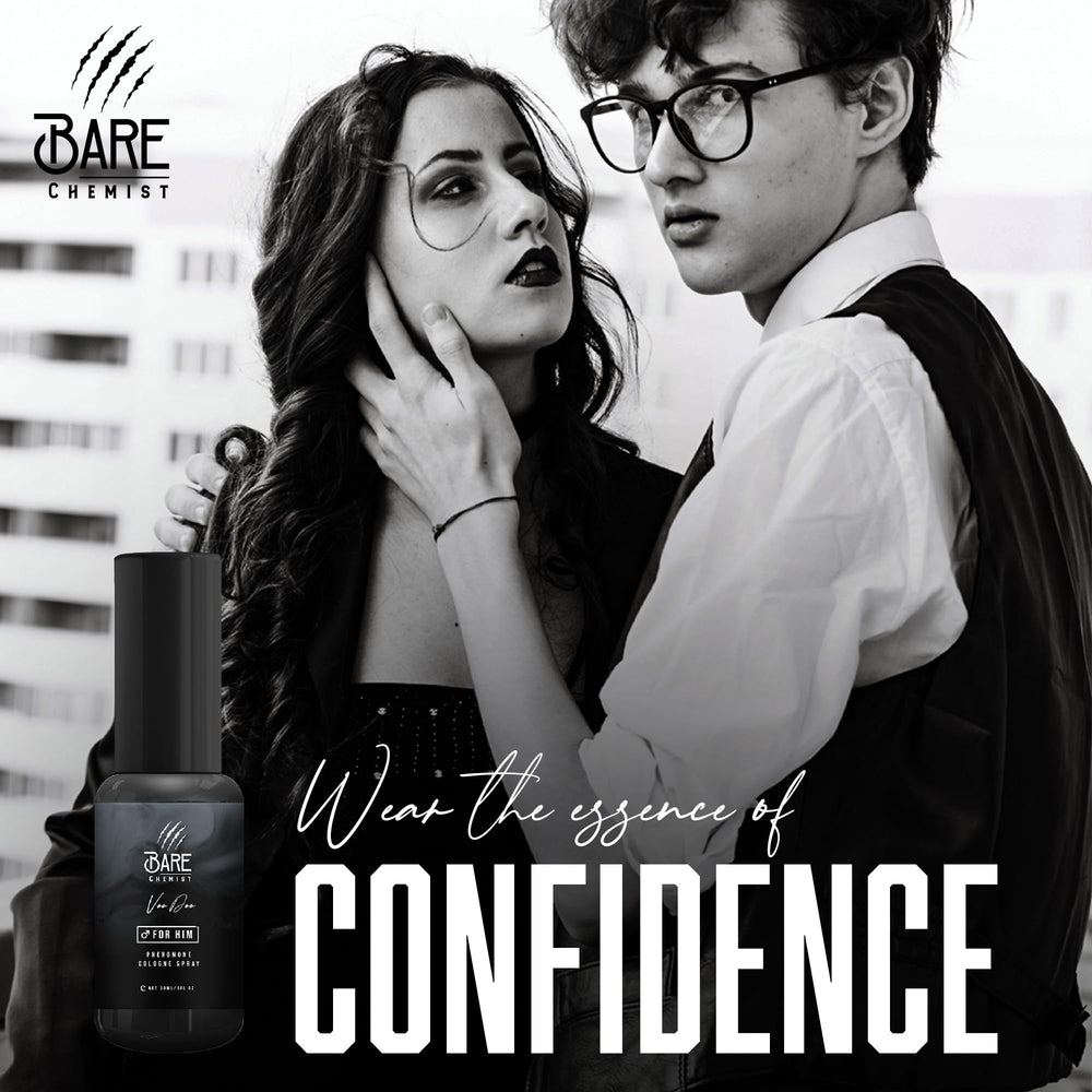 Bare Chemist Voodoo 1oz bottle held for portable grooming