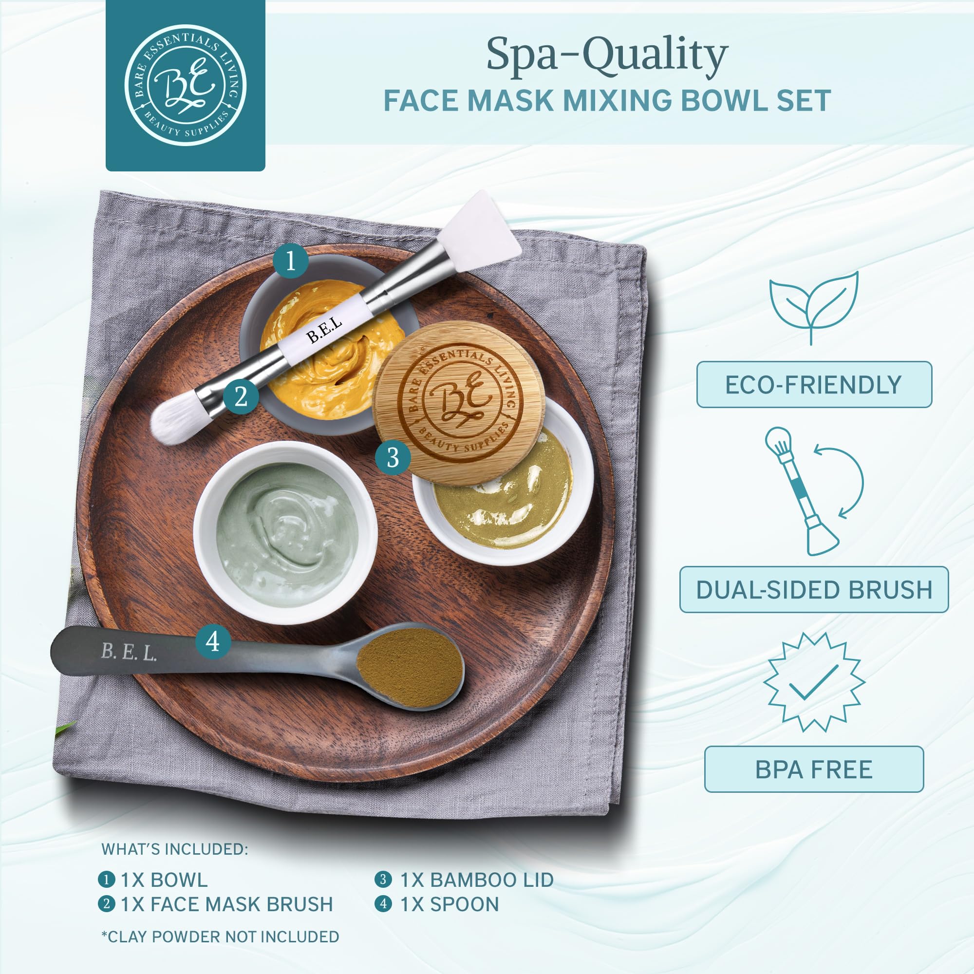 Bare Essentials Living bamboo lid pairs with the bowl for a neat, gift-ready presentation.