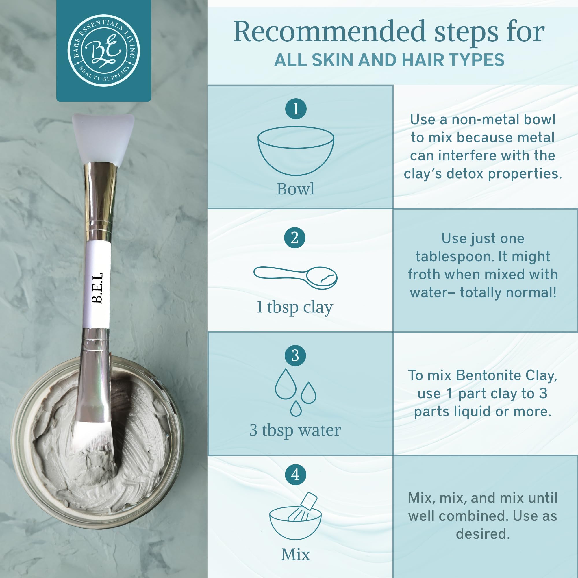 Bare Essentials Living underarm detox mask with natural bentonite clay.