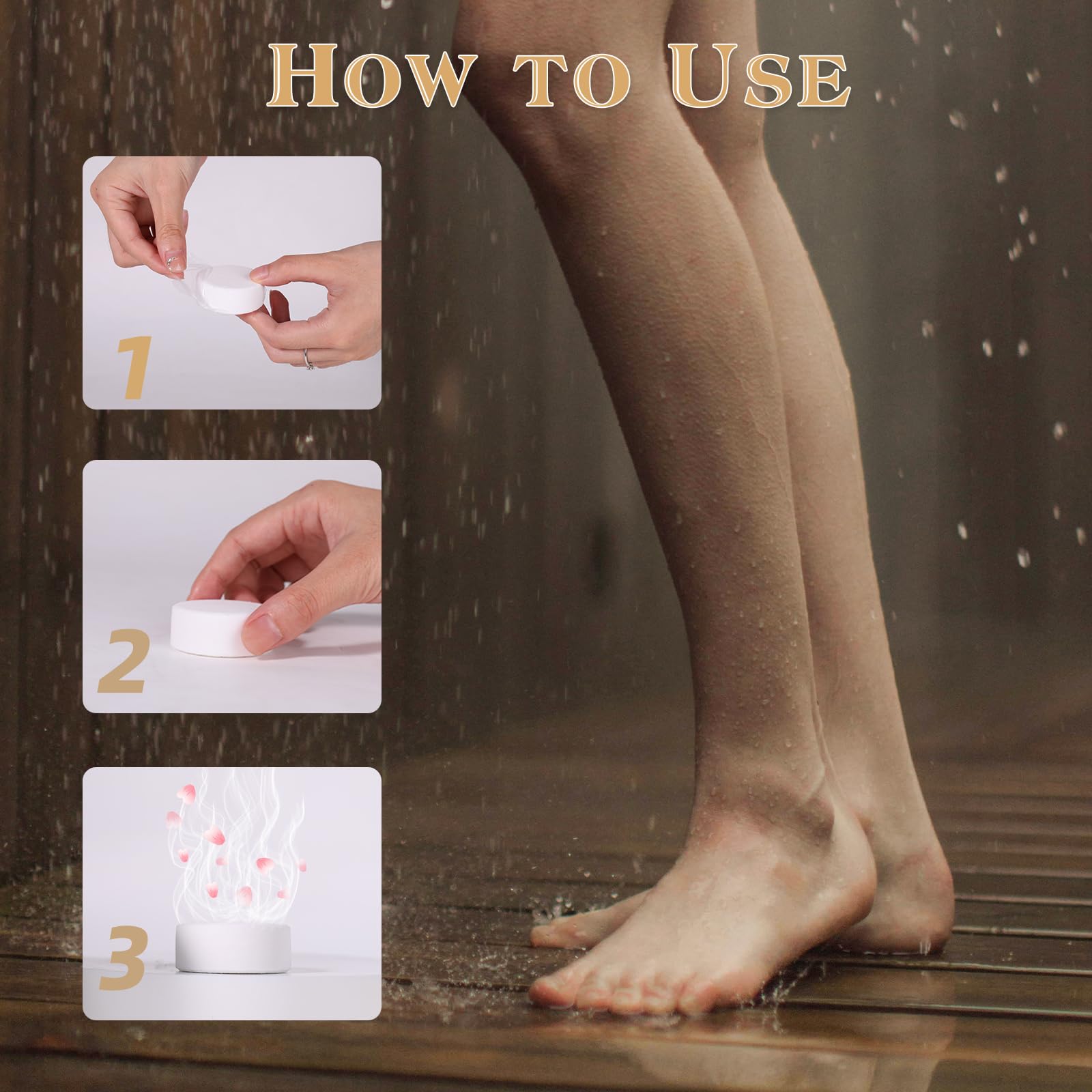 Bare Shower Bombs ingredient list shows natural vegan formula
