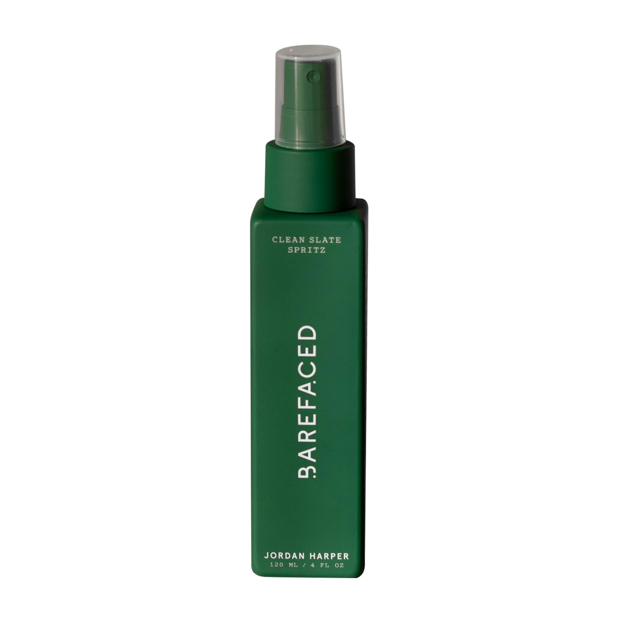 Barefaced Clean Slate Spritz bottle close-up highlighting refreshing, mineral-infused mist for skin.