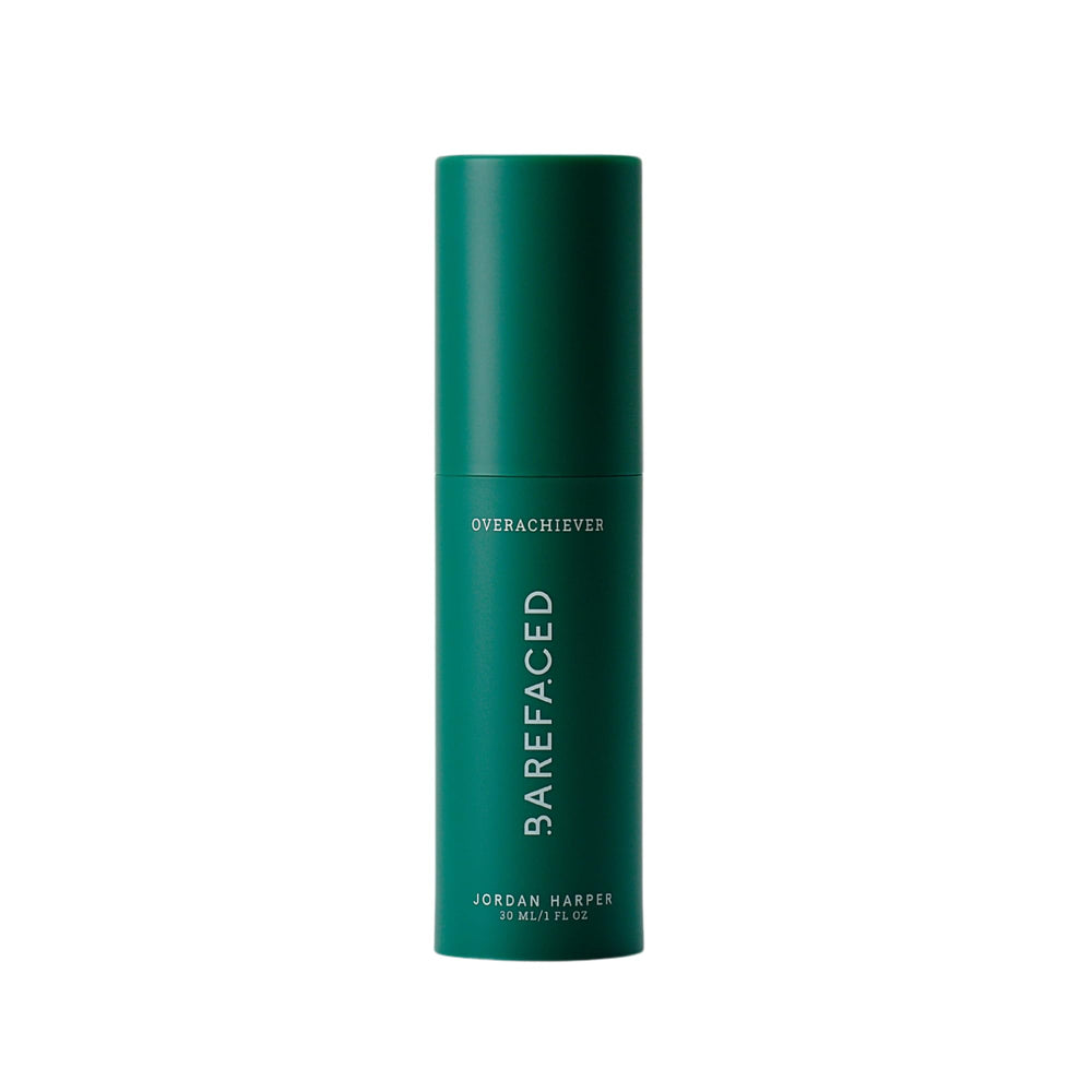 Barefaced Overachiever bottle with pump for daily hydration and smoother skin.