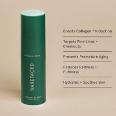 Barefaced Overachiever serum swirl showing creamy texture for balanced skin.