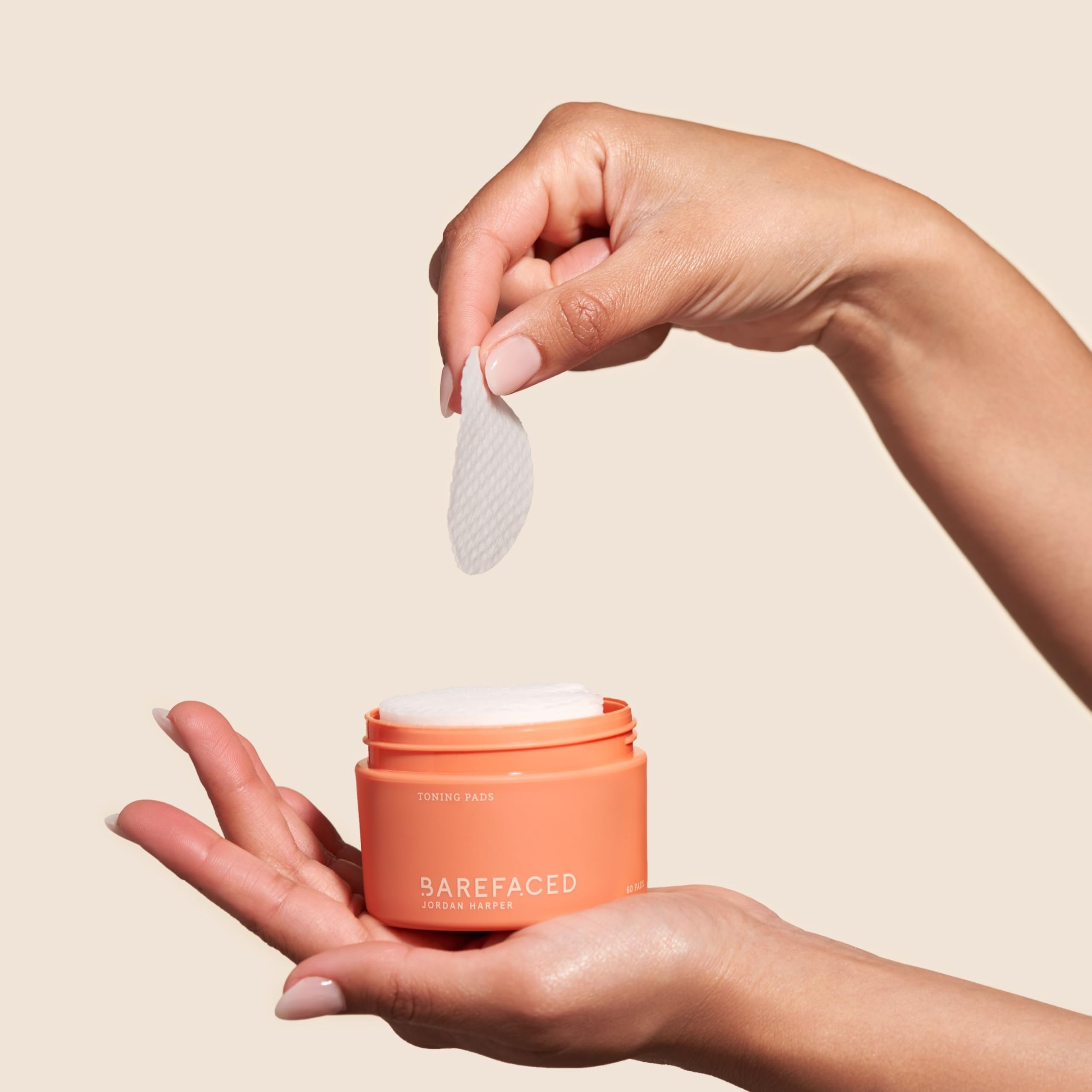 Barefaced Toning Pads after use shows calmer, refreshed skin texture