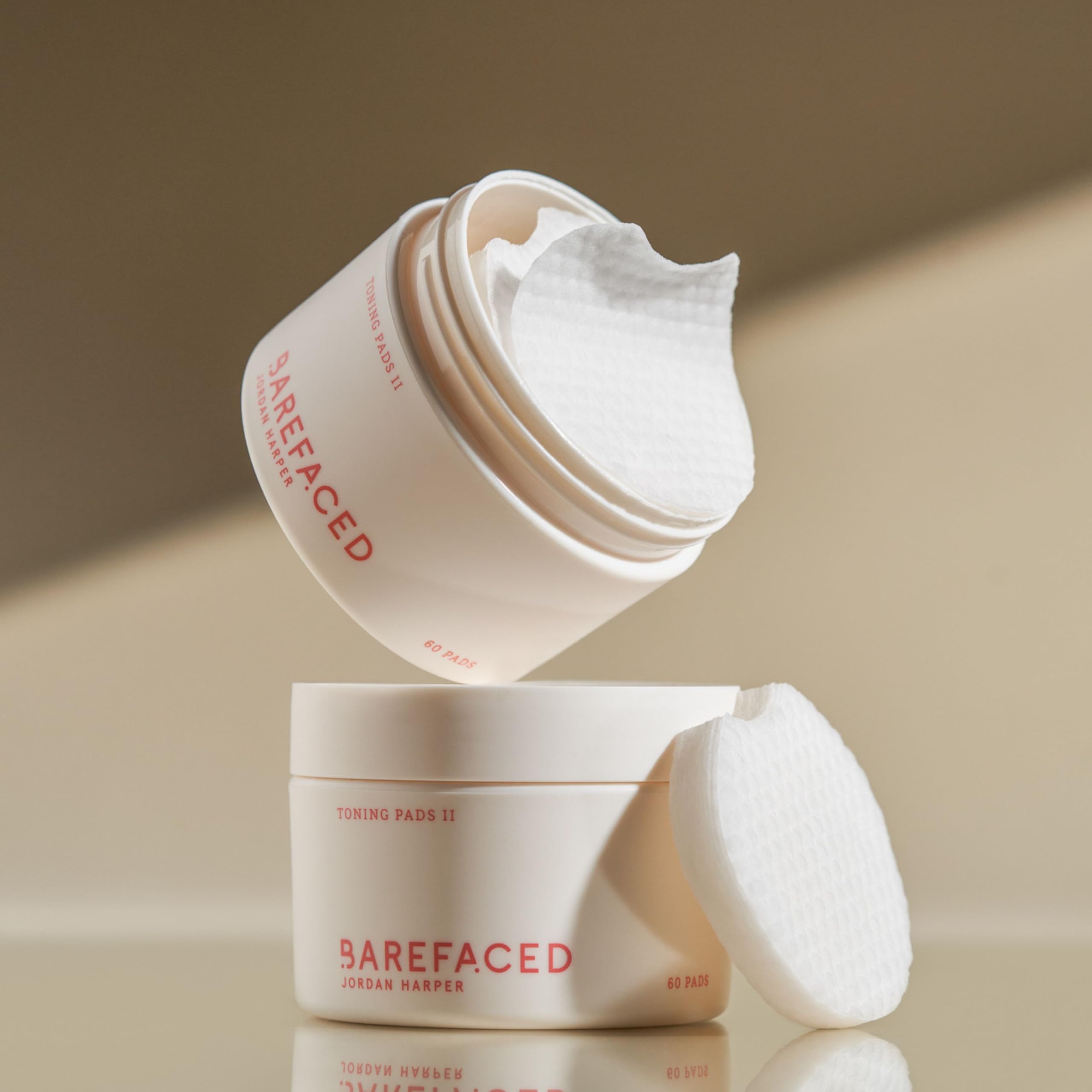 Barefaced Toning Pads II routine step implying simple skincare use.
