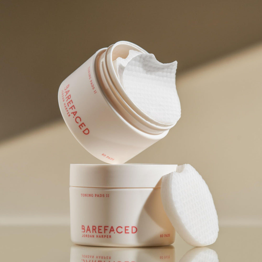Barefaced Toning Pads II routine step implying simple skincare use.
