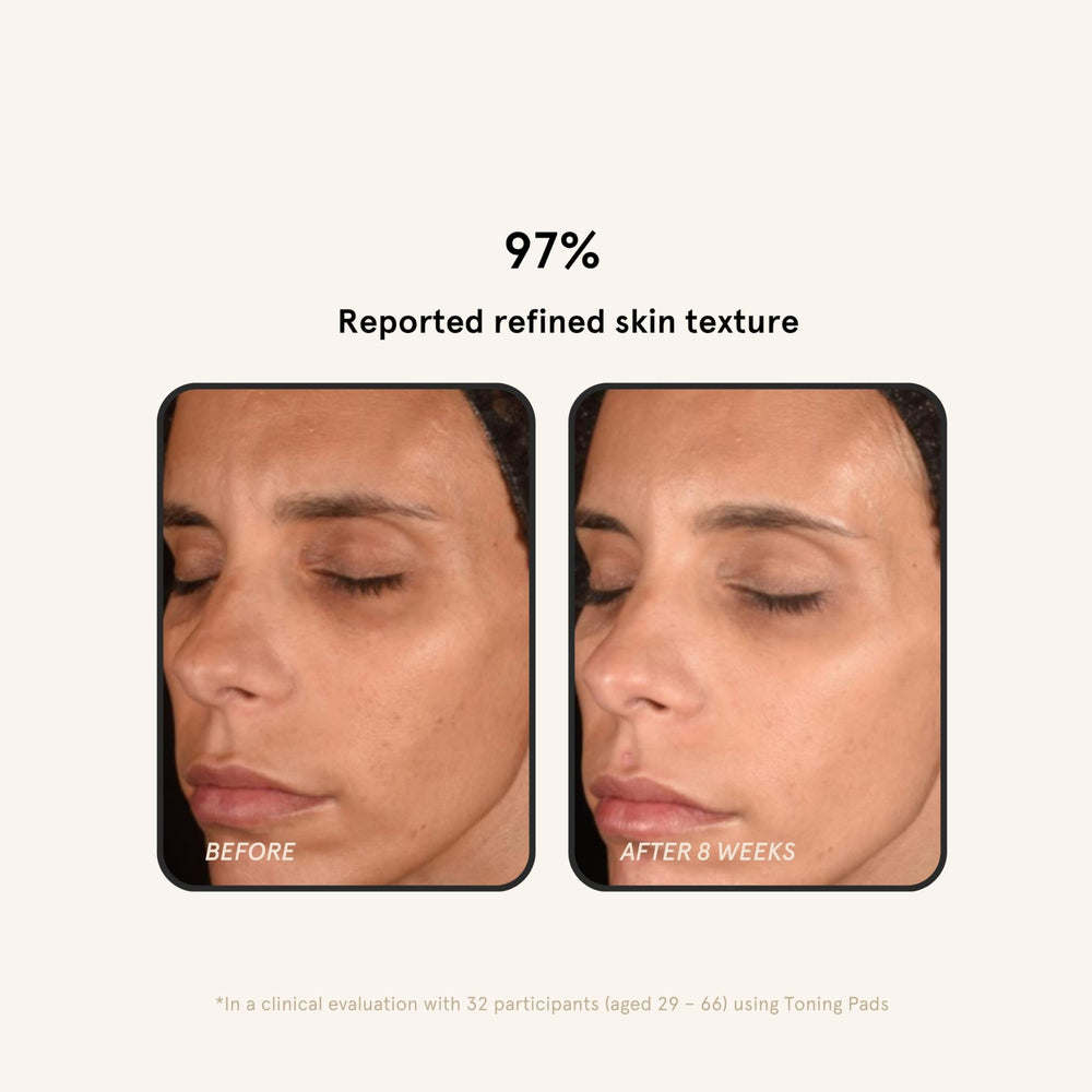 Barefaced Toning Pads pad on palm closeup demonstrates quick exfoliation for radiance