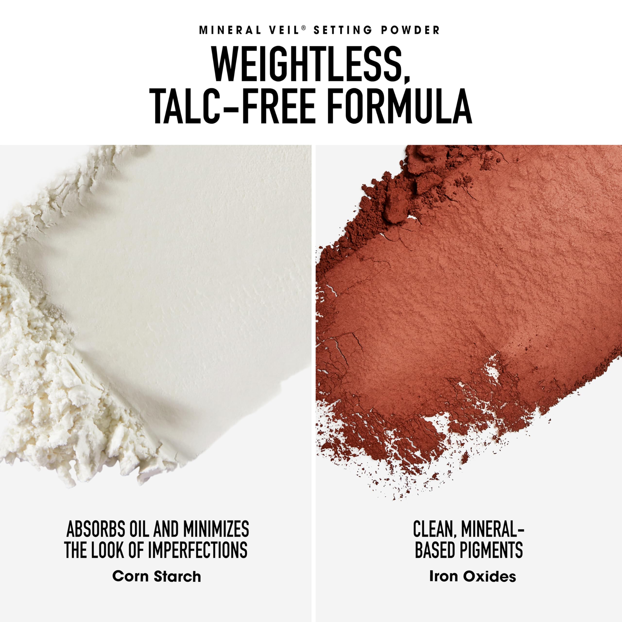 bareMinerals Application guide demonstrates swirl-tap-buff technique.