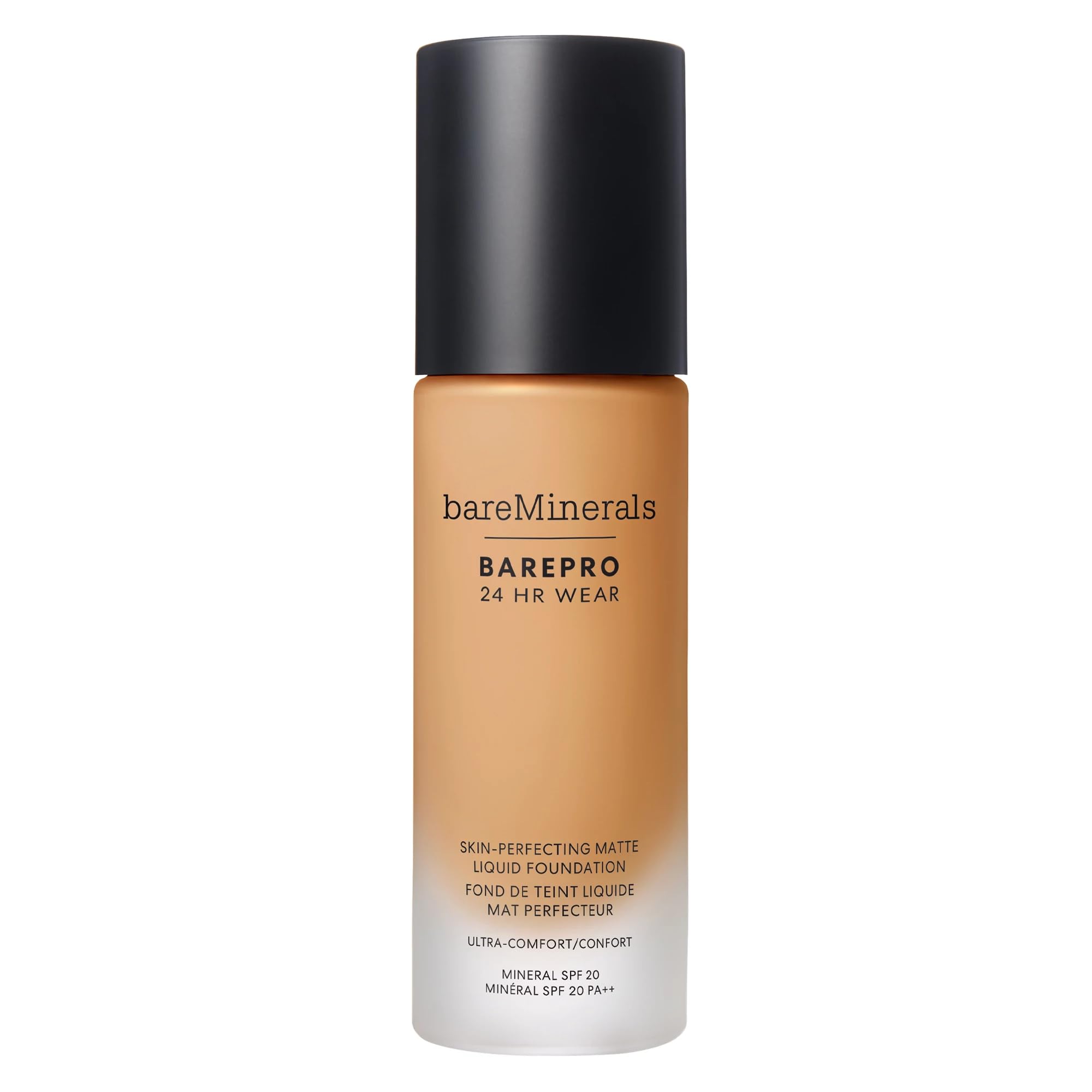 BareMinerals BarePro 24HR Wear bottle front showing matte finish and full coverage.