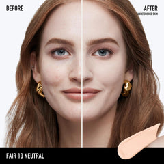 Bareminerals Barepro 24HR swatches show diverse shade range for even tone.