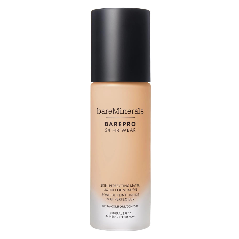 bareminerals Barepro 24HR Wear foundation bottle with weightless matte finish.