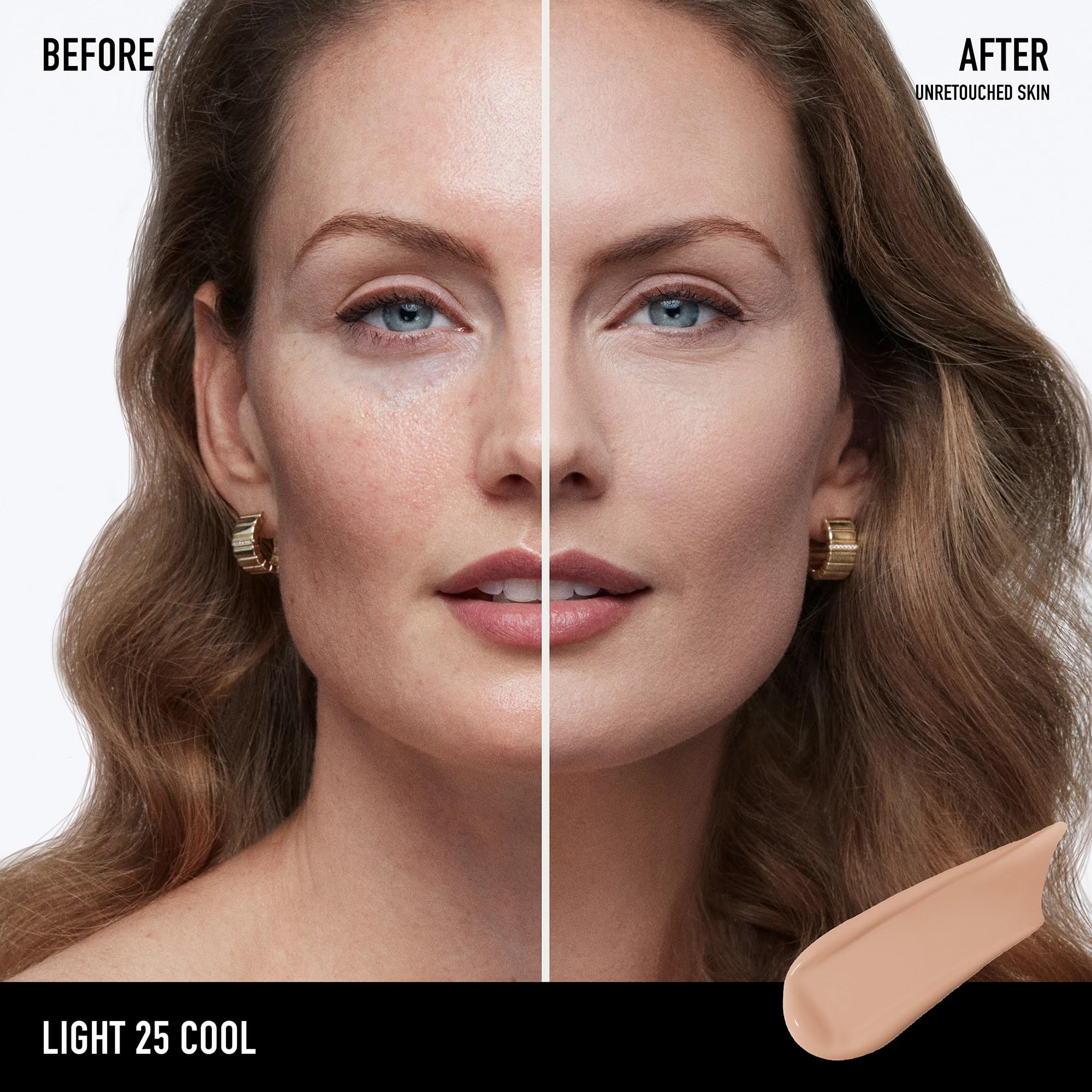 Shade range display highlights 40 options for a natural seamless match