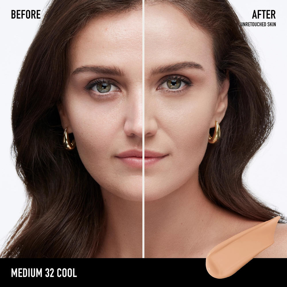 bareminerals Barepro SPF20 application close-up emphasizes UV protection with coverage.