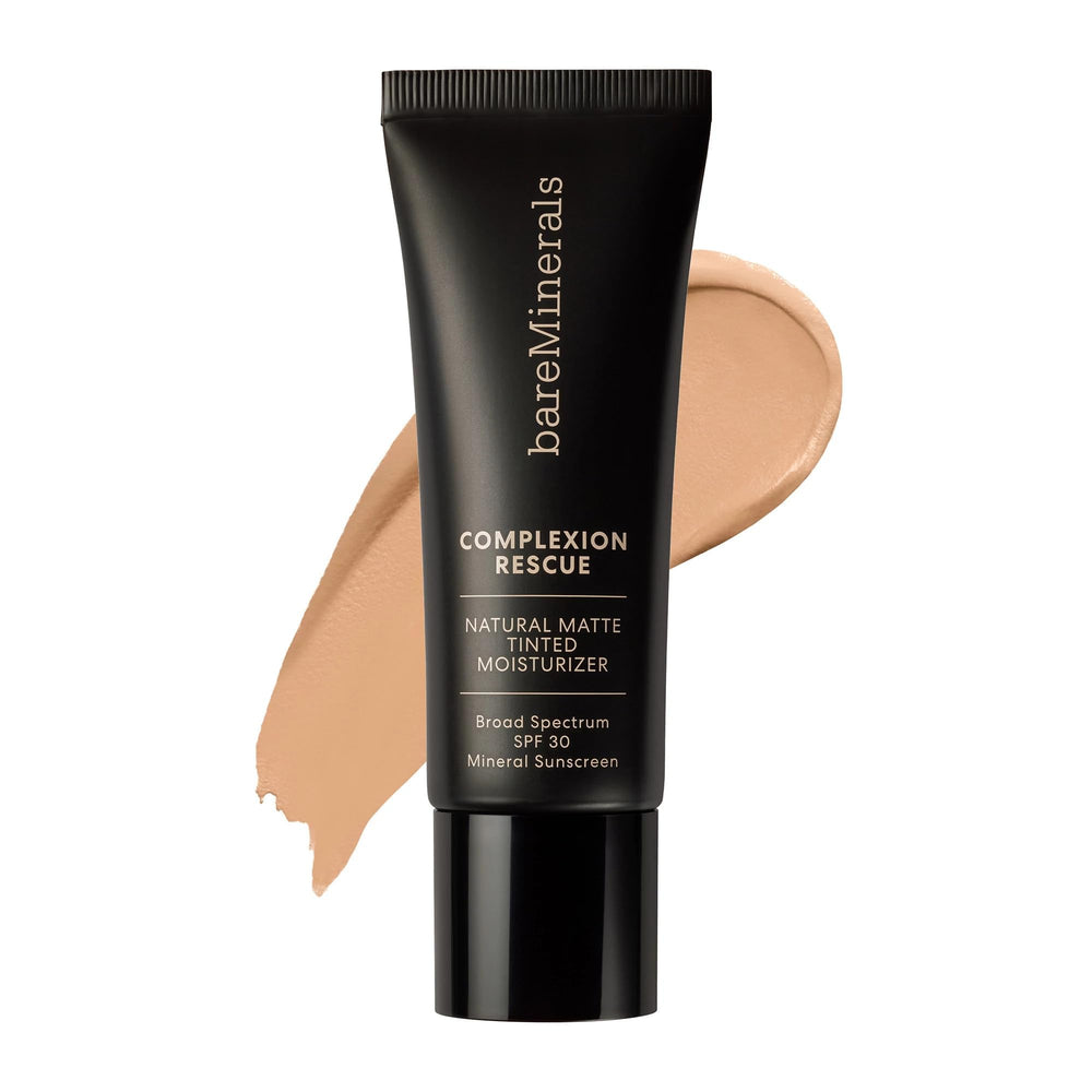 BareMinerals Complexion Rescue bottle showing matte finish in Suede 04.