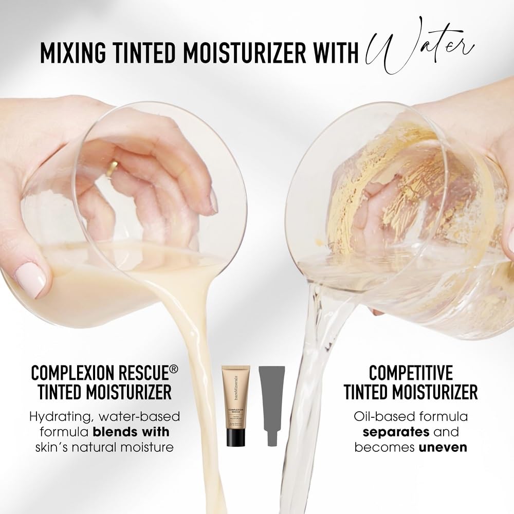 bareMinerals Complexion Rescue dermatologist-tested badge signals skin-friendly formula.