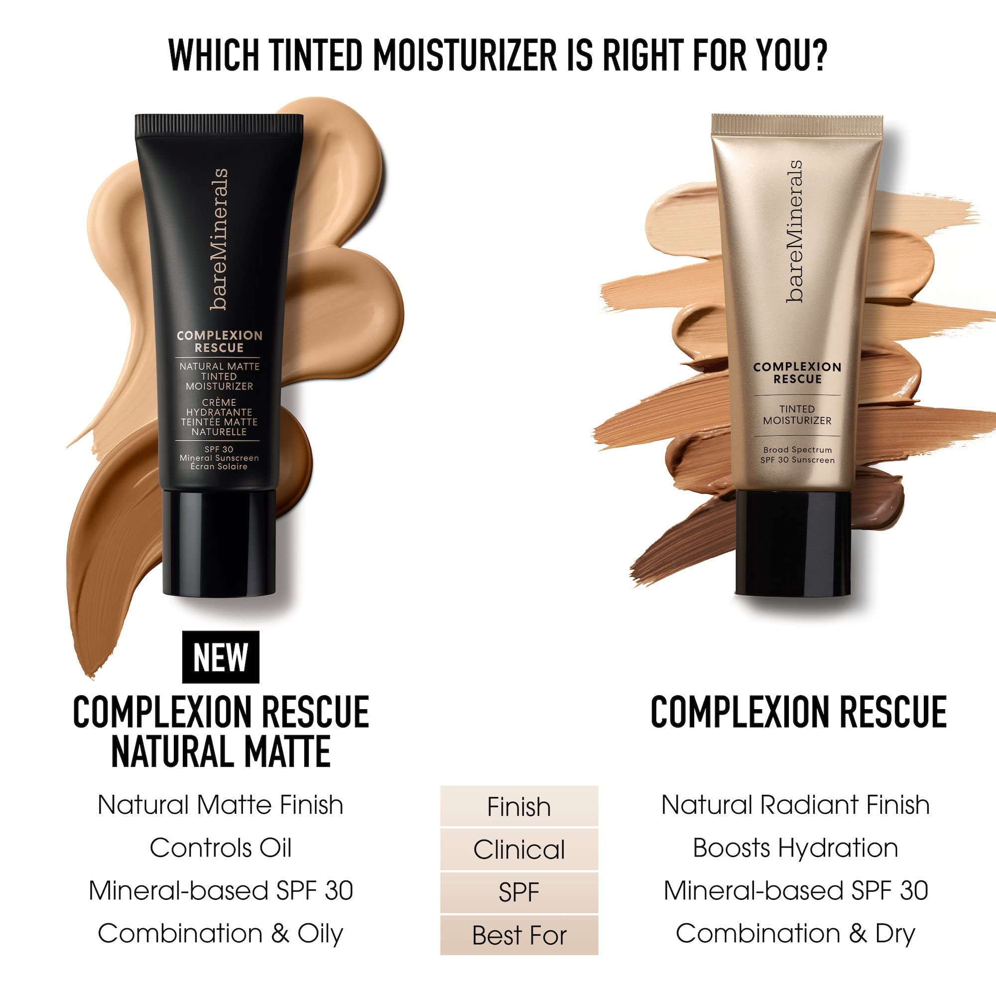 BareMinerals Complexion Rescue non-comedogenic formula suits sensitive skin.