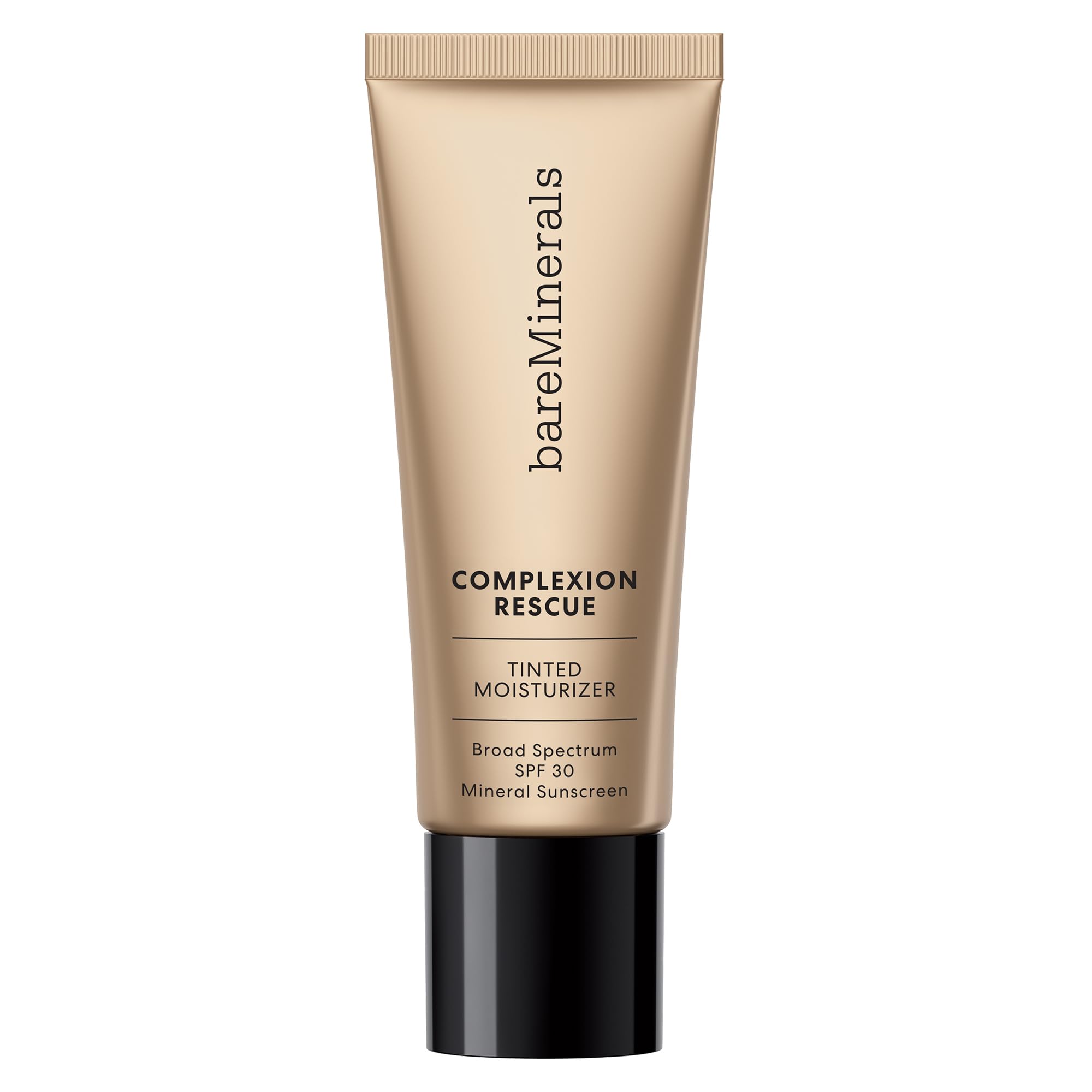 bareMinerals Complexion Rescue bottle highlighting SPF 30 protection and hydration.