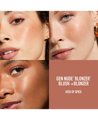 bareMinerals Gen Nude Blonzer Holiday Glow Palette open swatches reveal rosy-bronze shades for radiant cheeks