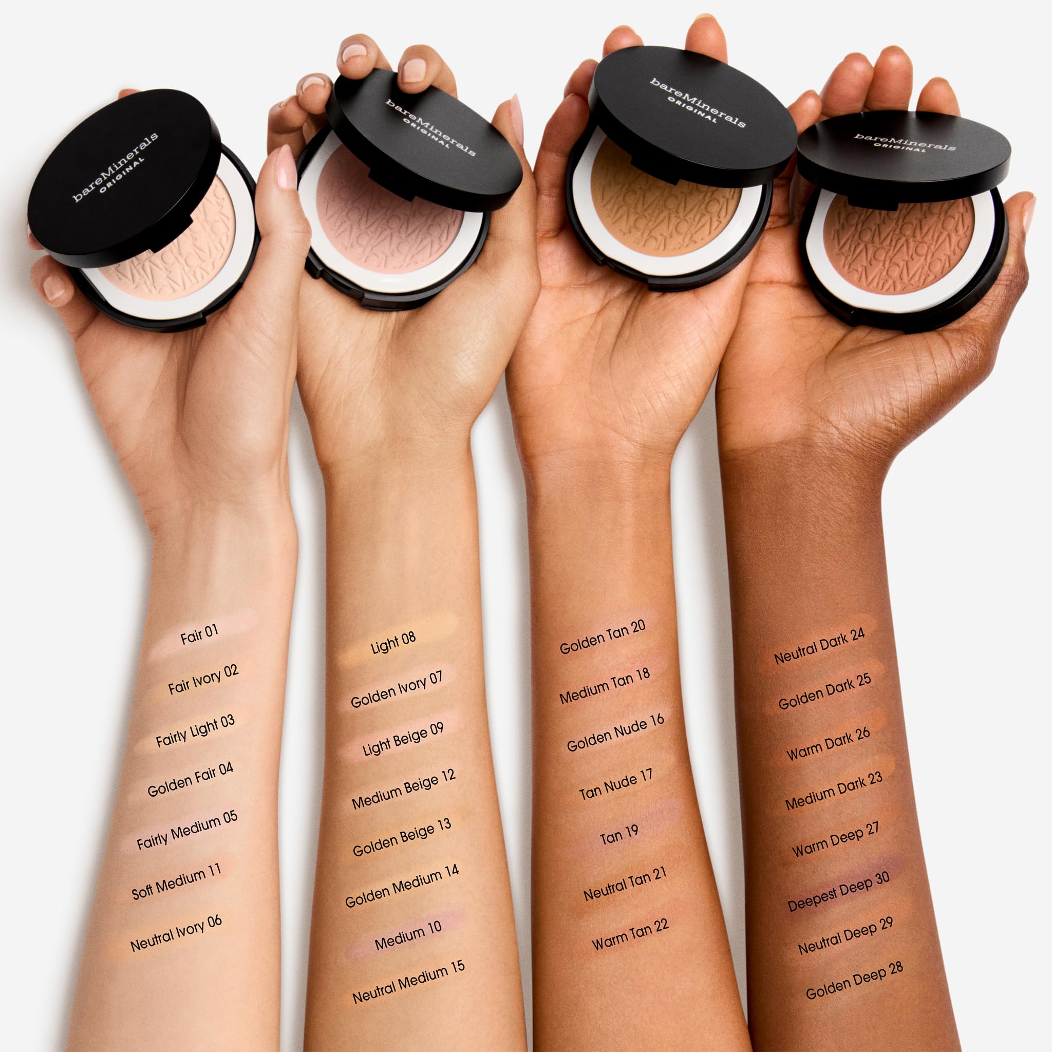 BareMinerals long-wear, humidity-resistant texture keeps complexion fresh.