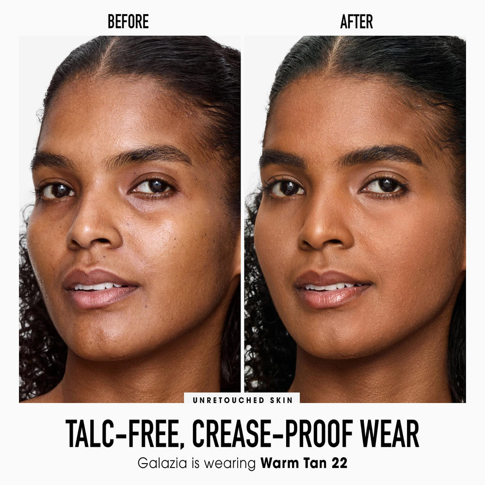 bareMinerals luminous finish application close-up highlighting natural glow.