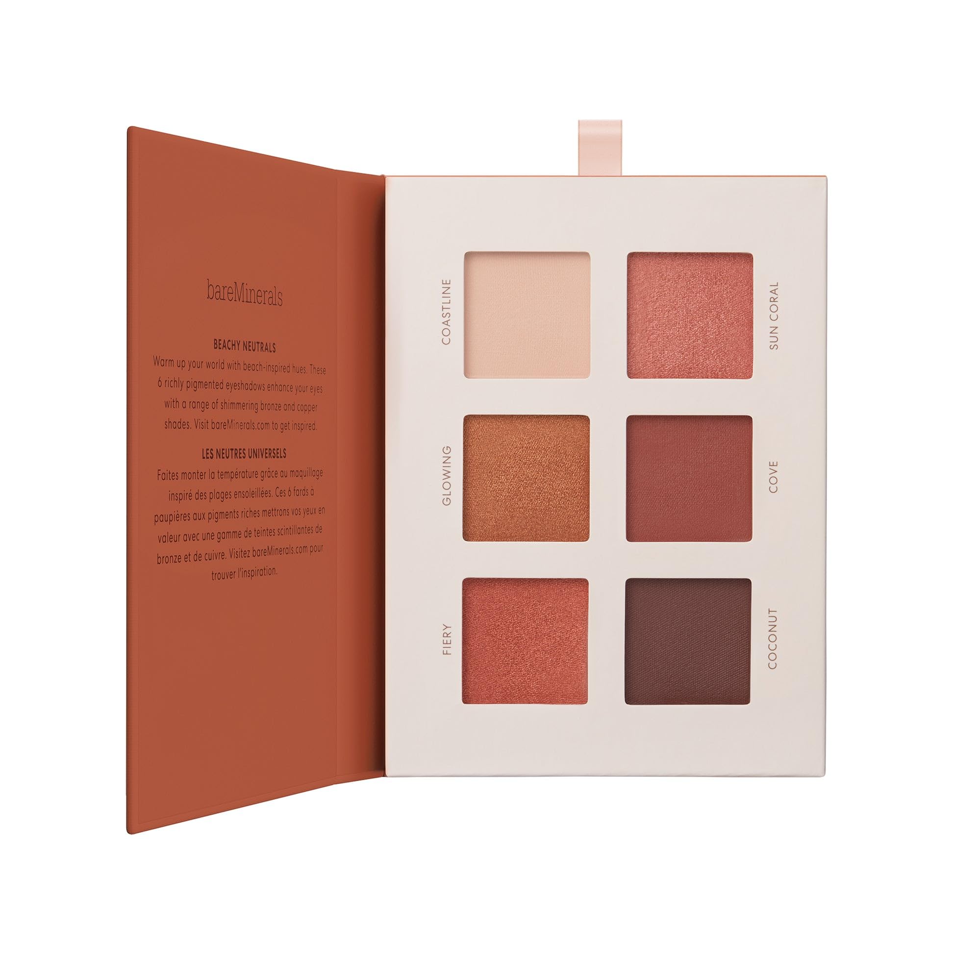 bareMinerals Mineralist Eyeshadow Warmth palette with open swatches showing rich pigment and smooth finish