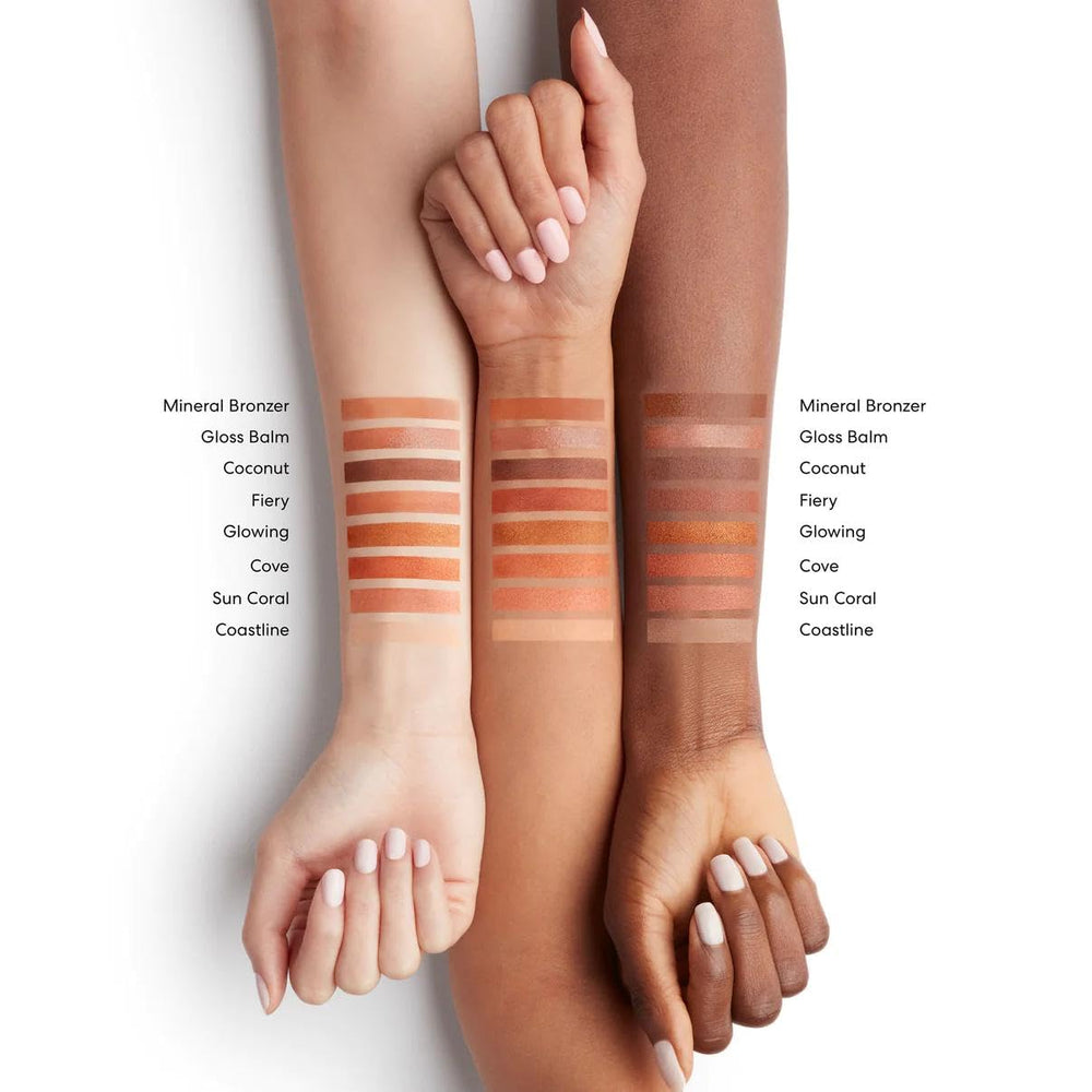 bareMinerals Mineralist Eyeshadow Warmth swatches demonstrating creamy blendability and versatile shade layering