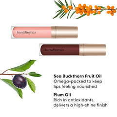 bareMinerals Mineralist Lip Gloss-Balm Serenity texture provides smoothing hydration on lips.