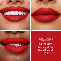 bareMinerals Mineralist transfer-resistant wear close-up illustrates long-lasting color.