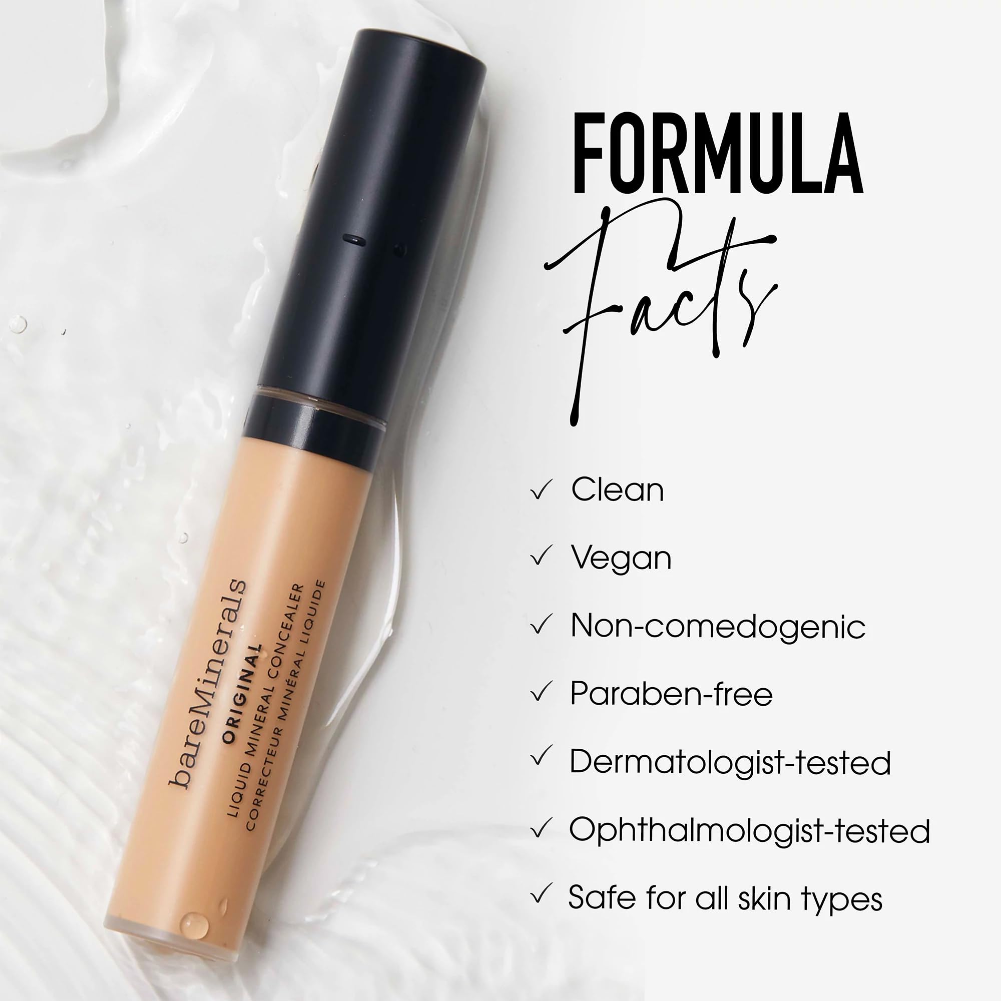 bareMinerals Original Liquid Concealer creamy texture feels comfortable during wear.
