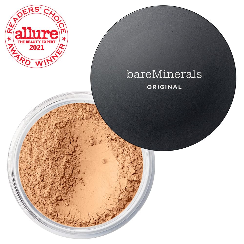 bareminerals original loose powder foundation dermatologist-tested badge conveys skin-friendly testing