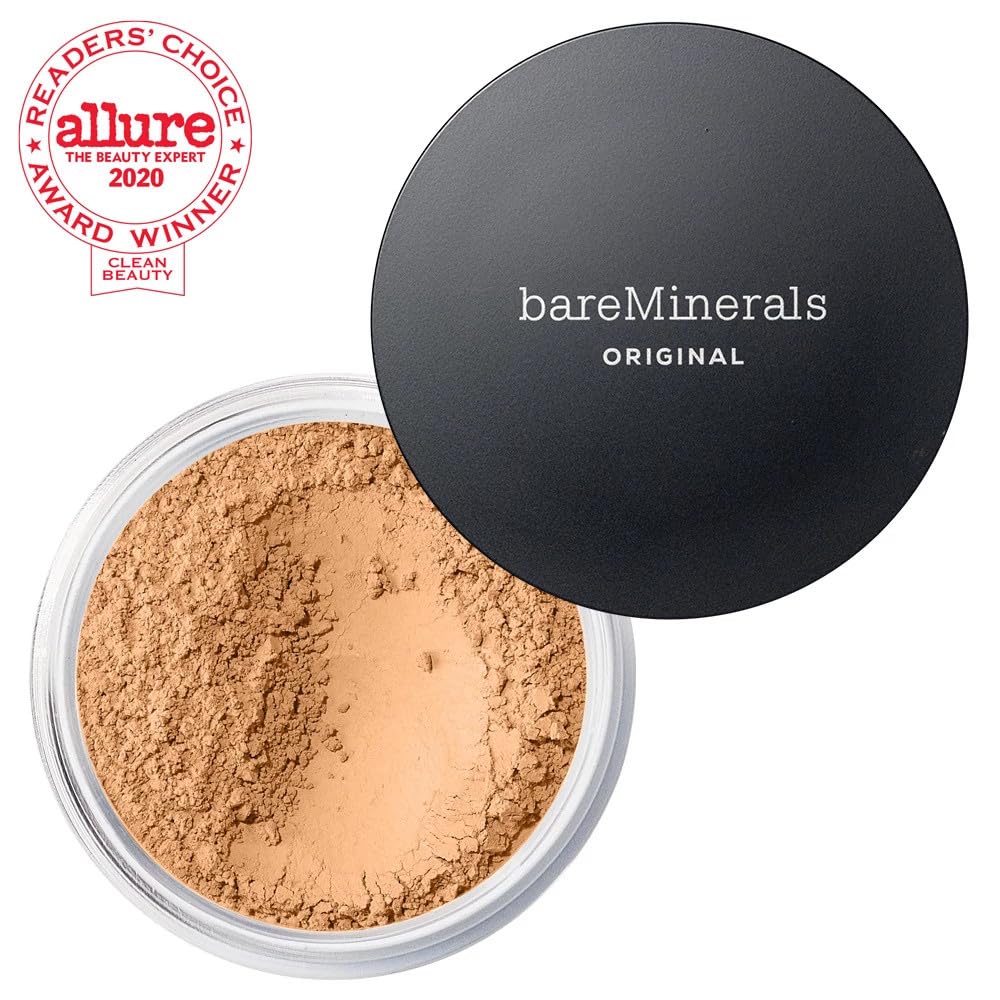 bareMinerals Original Loose Powder Foundation brush applying even coverage