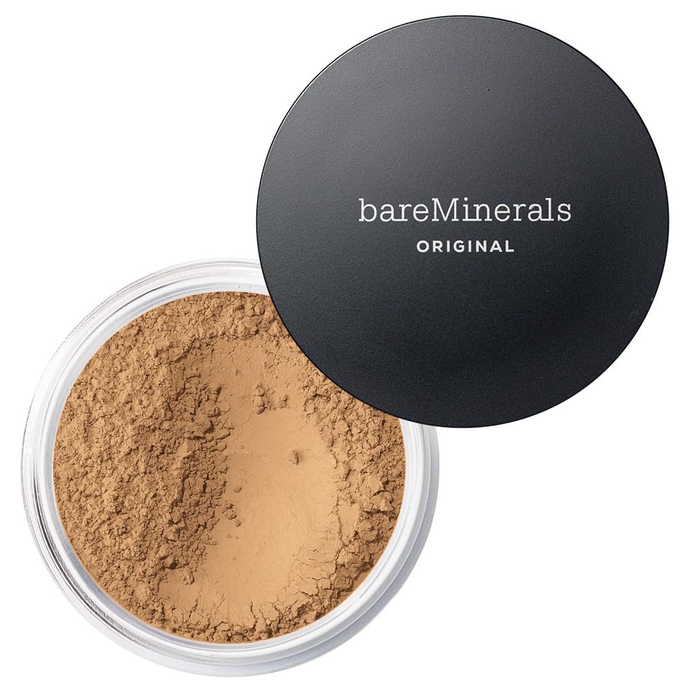 BareMinerals Original Loose Powder Foundation Golden Tan 20 texture close-up for even coverage