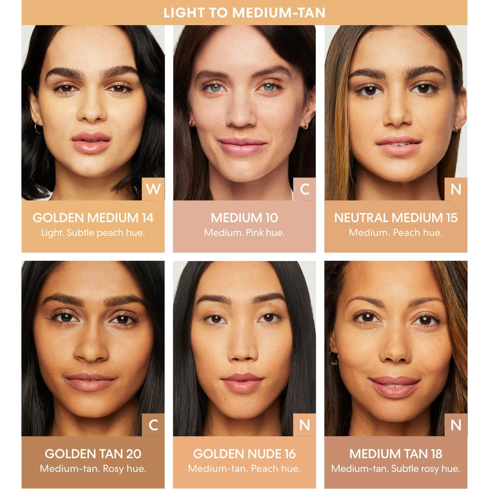 BareMinerals luminous finish after application for a natural glow.