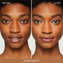 BareMinerals swatch on skin displaying warm-deep shade suitability.
