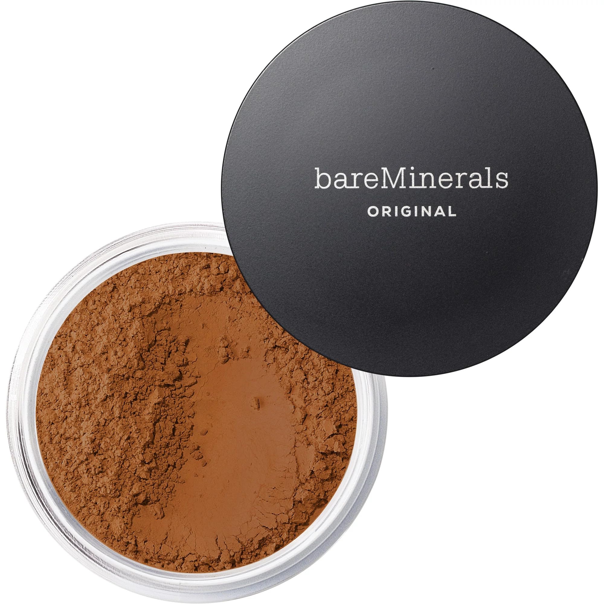 BareMinerals Original loose powder foundation SPF 15, medium dark 23, compact swatch for natural coverage.