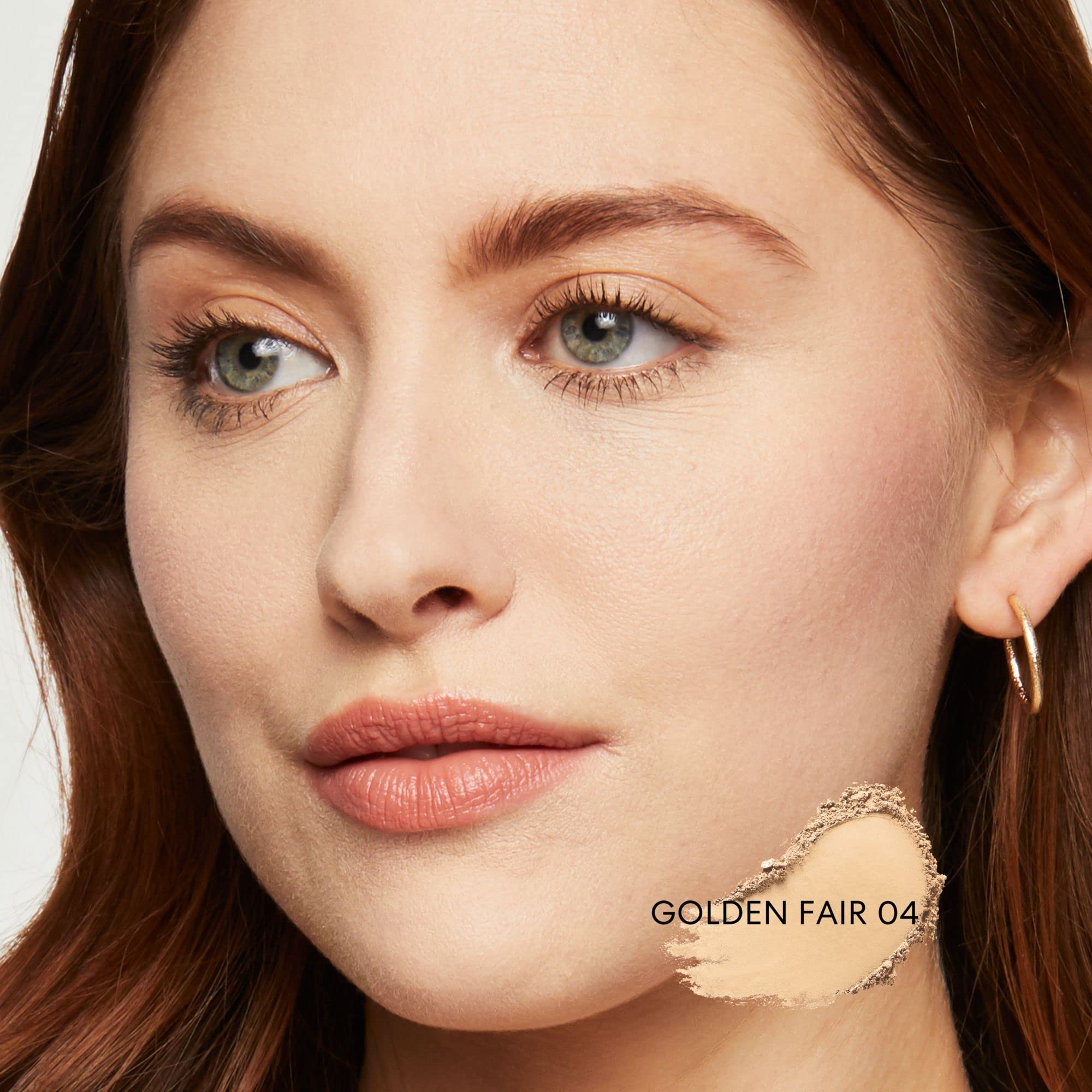 Shade swatches compare fair-to-light tones with warm golden undertone