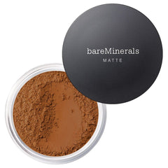 BareMinerals Original Matte Foundation jar with powder texture showing shine-free finish