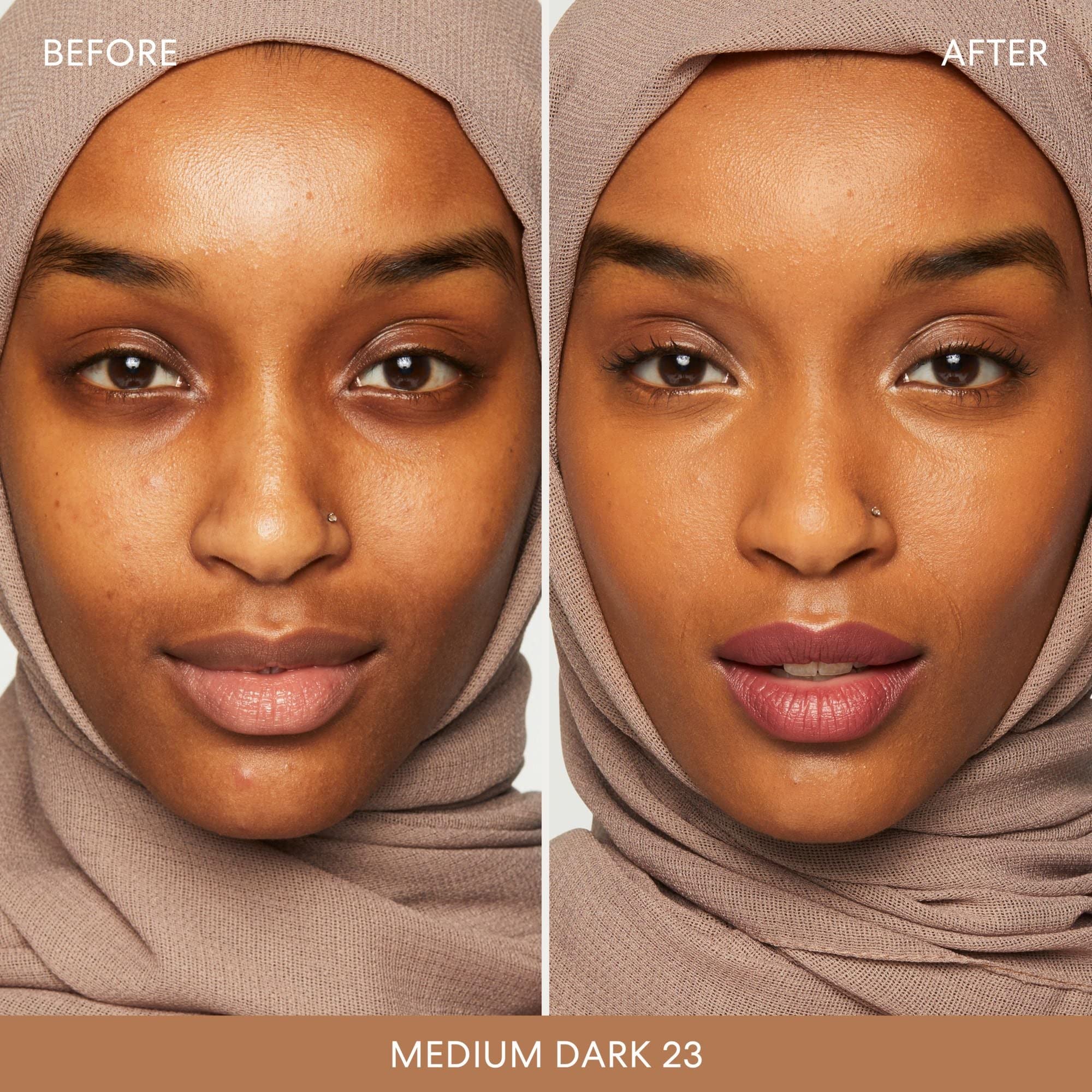 BareMinerals Original Matte Foundation swatch on skin displaying even coverage