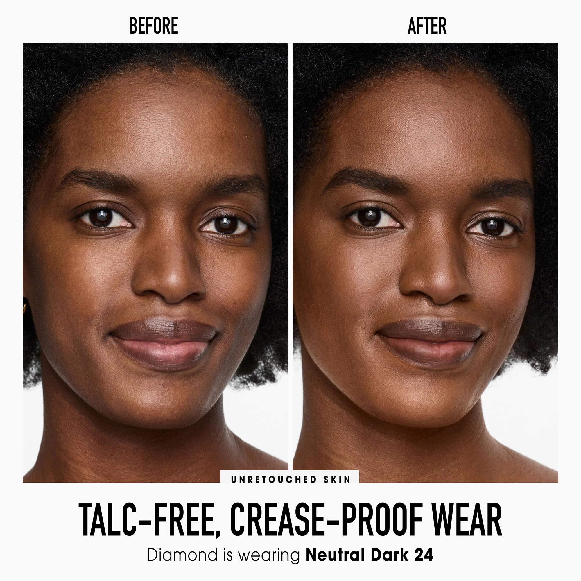 bareMinerals Original Pressed Powder application-brush shows precise, even coverage.