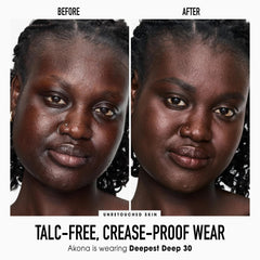 bareMinerals Original pressed powder being applied with brush for buildable coverage