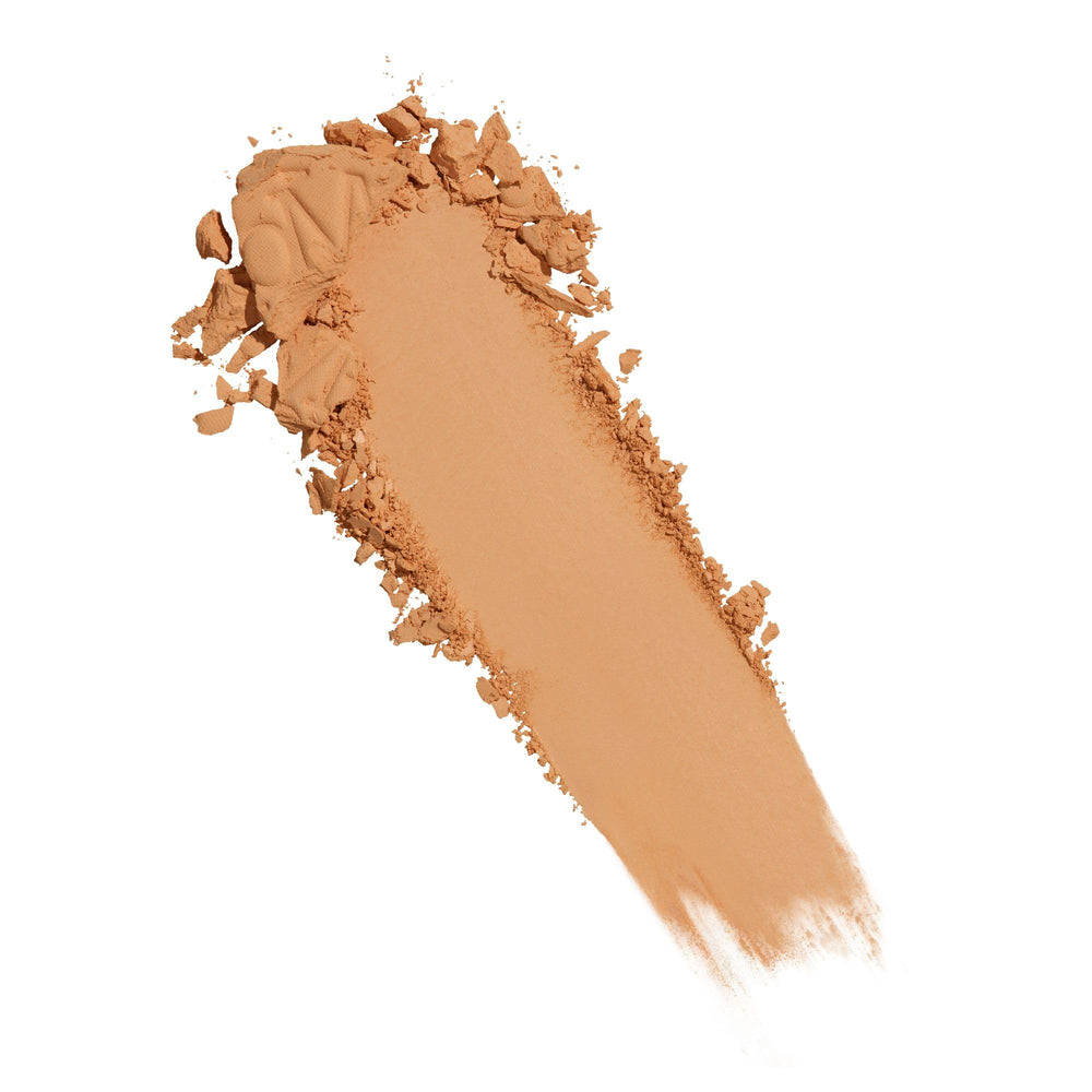 BareMinerals Original pressed powder foundation during application offers even coverage with SPF 15 protection
