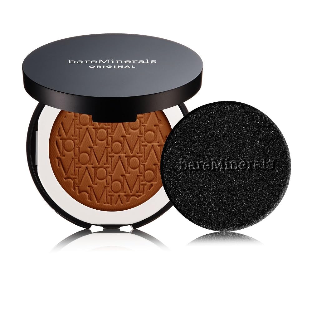 BareMinerals Original powder foundation compact showing talc-free formula for clean coverage.