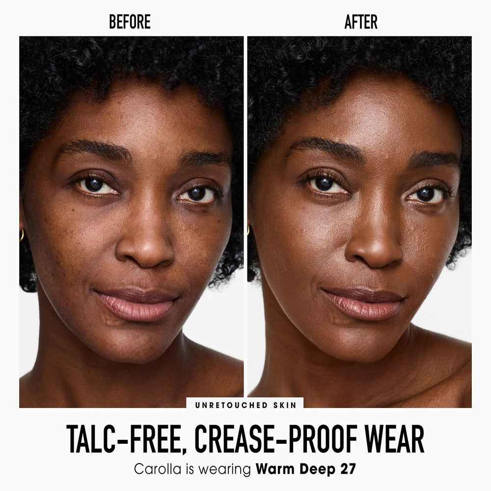 Swatch of BareMinerals Original foundation on skin showing luminous finish.