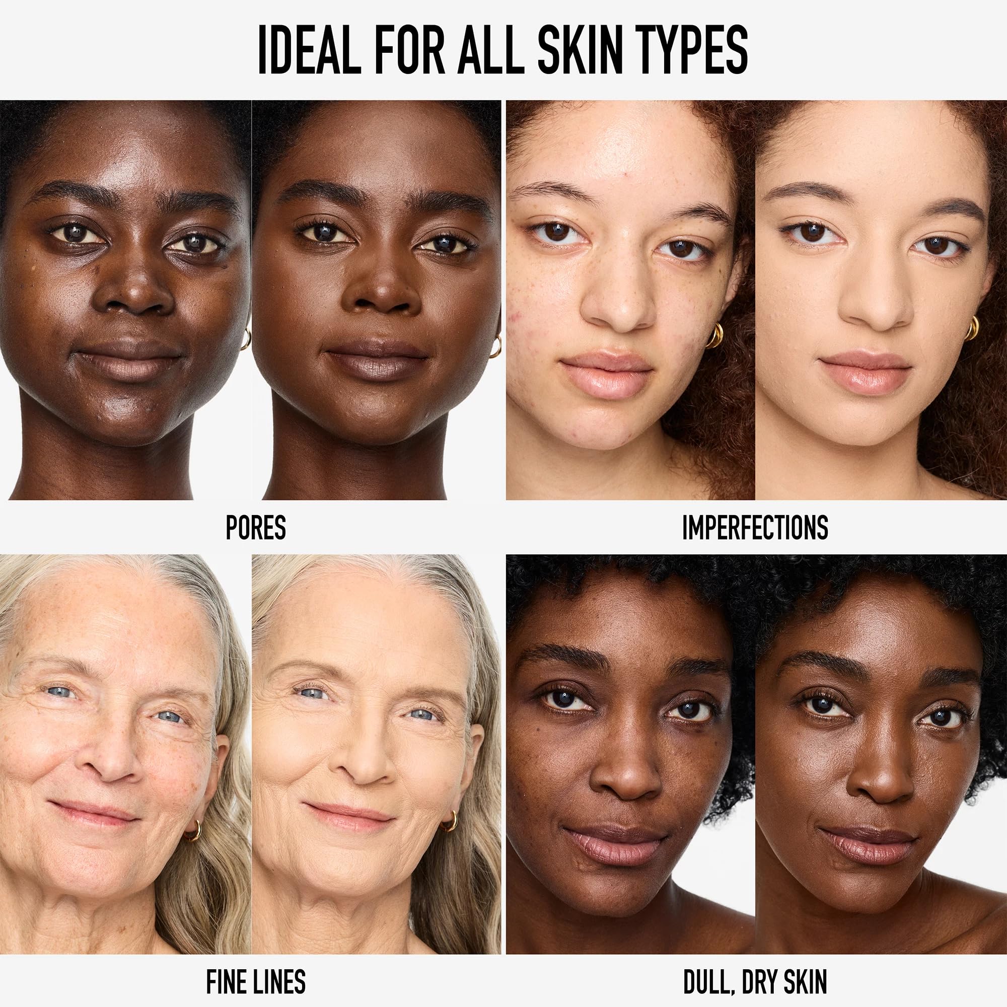 Close-up texture detail of BareMinerals foundation reveals a smooth, breathable finish